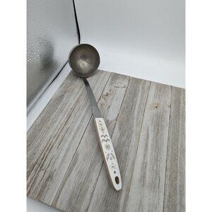 Vintage FLINT Arrowhead Stainless Steel Soup Ladle Spoon 9 1/2" Wheat handle #3